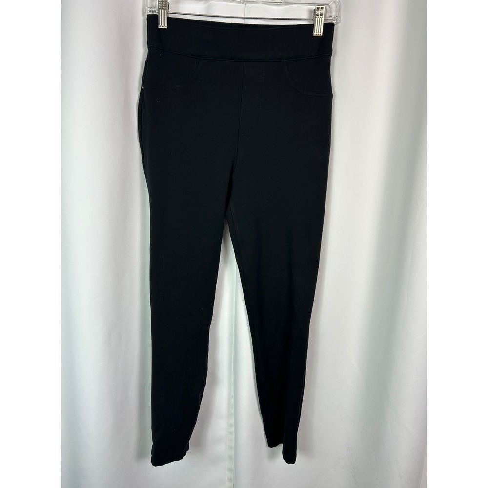 Spanx Black Solid Ponte Leggings Slimming Professional Chic Pull On Pants M